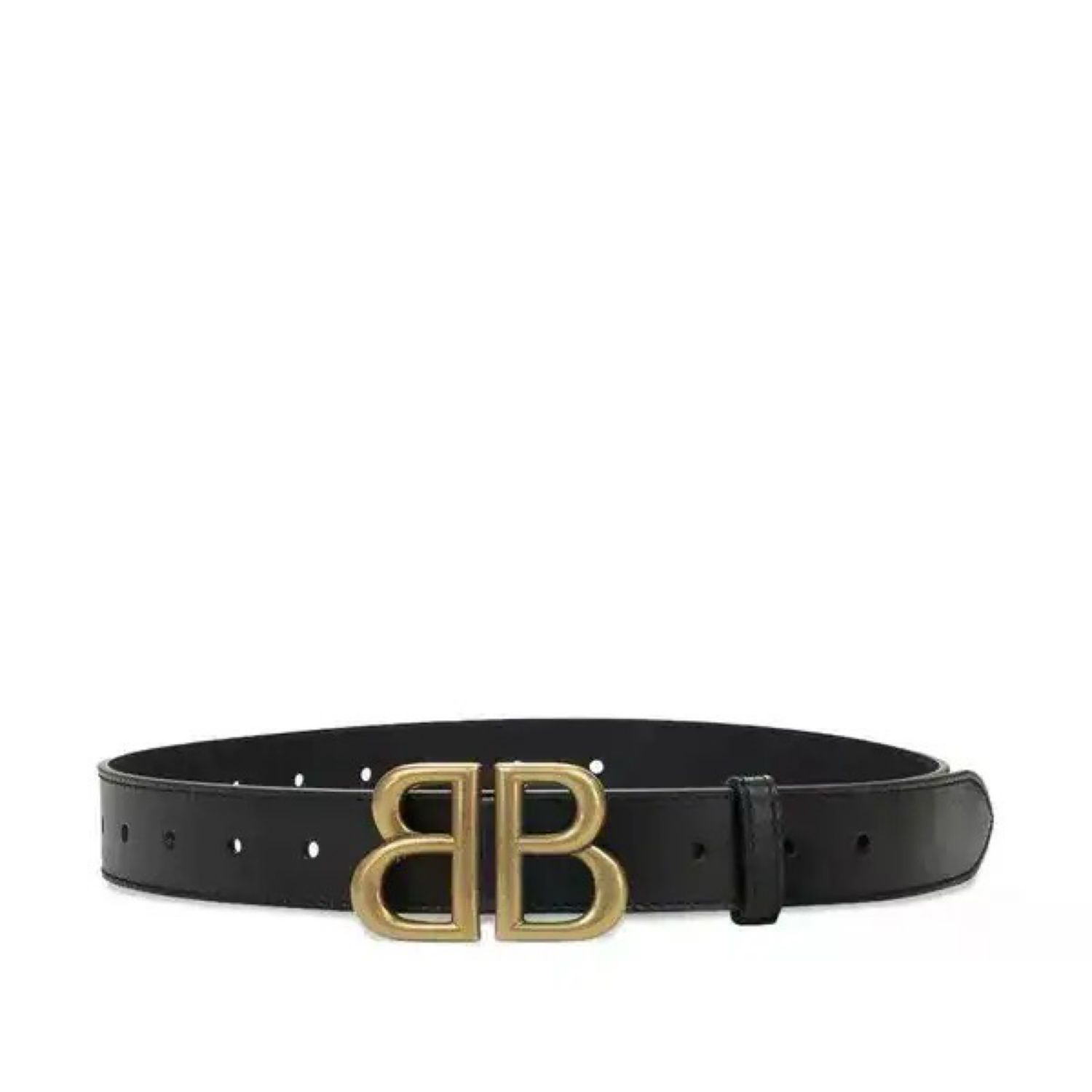 Balenciaga cinto de couro com placa BB