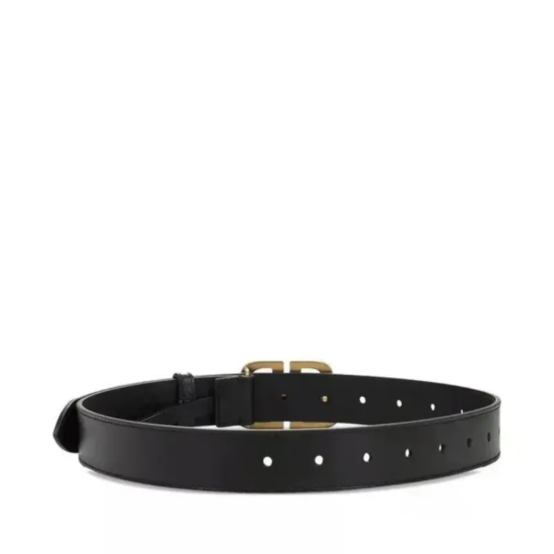 Balenciaga cinto de couro com placa BB
