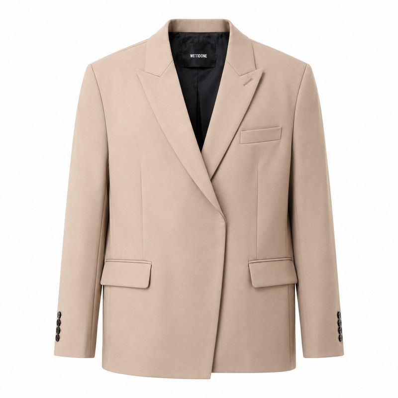 We11Done Blazer Bege com Logo atrás em Relevo