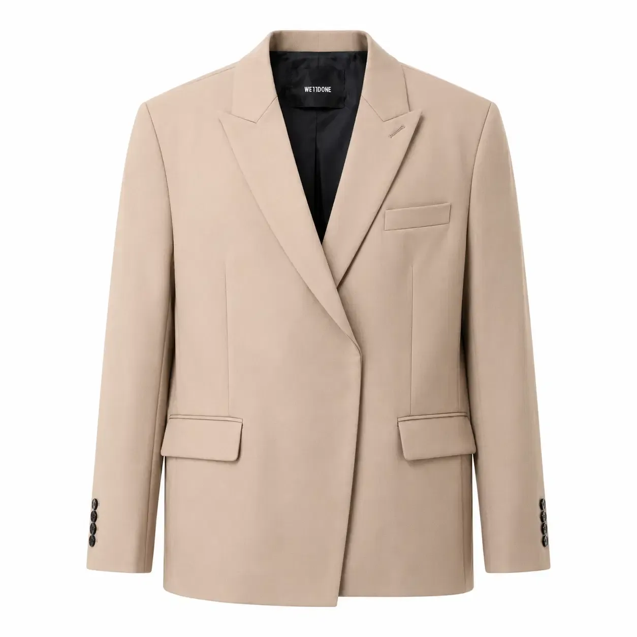 We11Done Blazer Bege com Logo atrás em Relevo