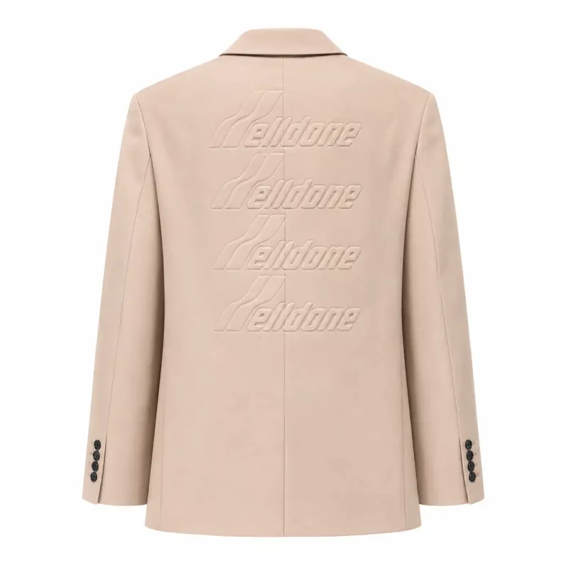 We11Done Blazer Bege com Logo atrás em Relevo