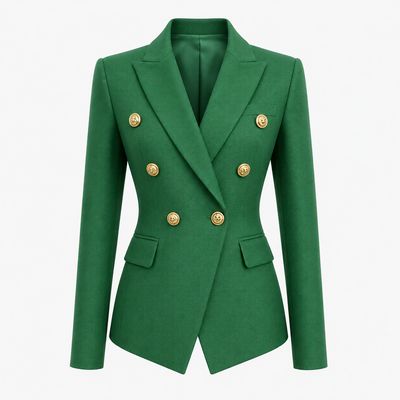 Blazer Verde Estruturado com Botões Dourados
