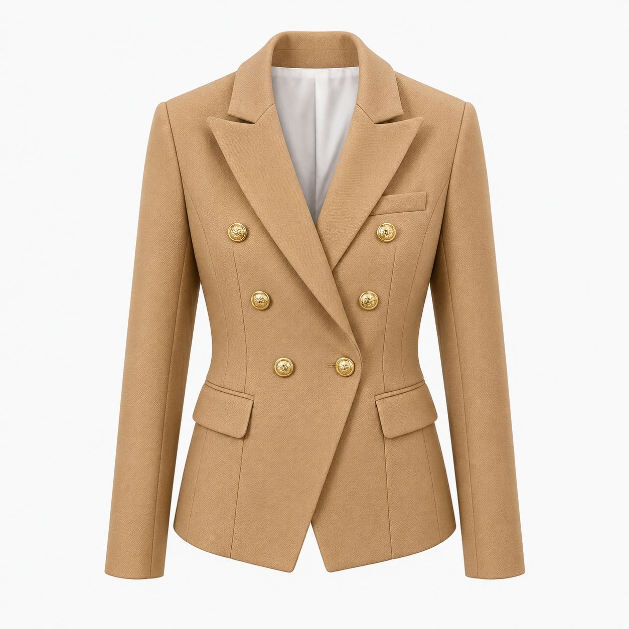 TBS Blazer Camel Estruturado com Botões Dourados