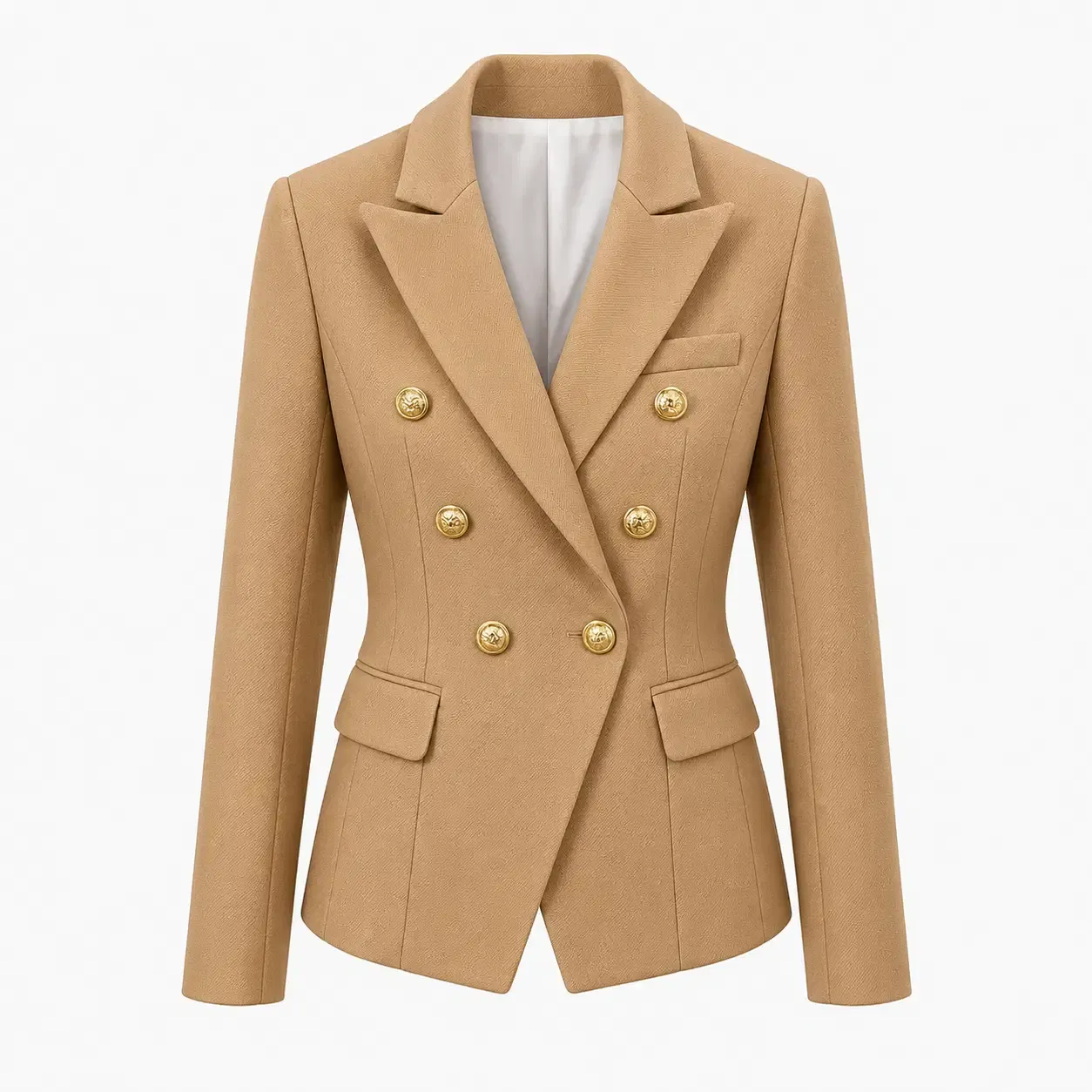 TBS Blazer Camel Estruturado com Botões Dourados