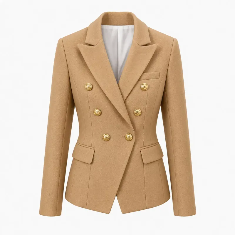 TBS Blazer Camel Estruturado com Botões Dourados