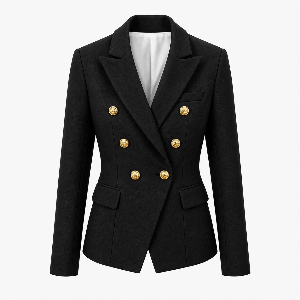 TBS Blazer Preto Estruturado com Botões Dourados