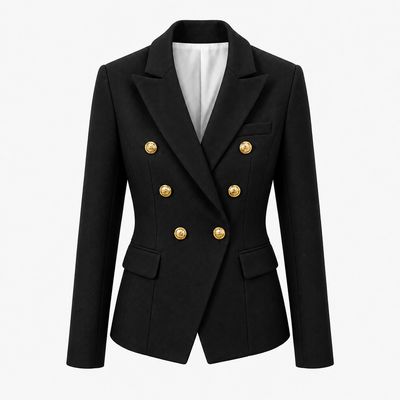 TBS Blazer Preto Estruturado com Botões Dourados
