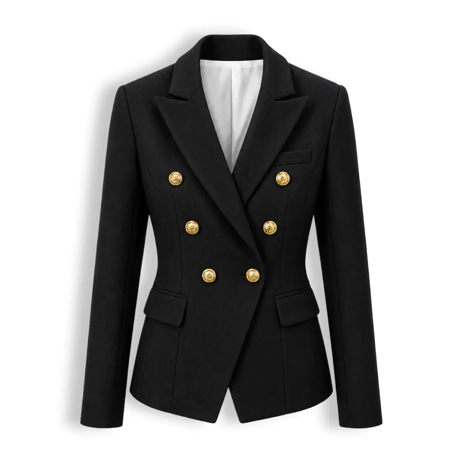 TBS Blazer Preto Estruturado com Botões Dourados