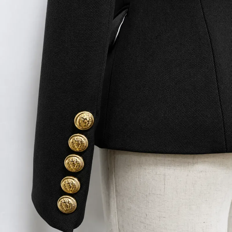 TBS Blazer Preto Estruturado com Botões Dourados