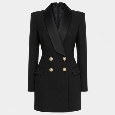 TBS Vestido Blazer Preto de abotoamento Dupla
