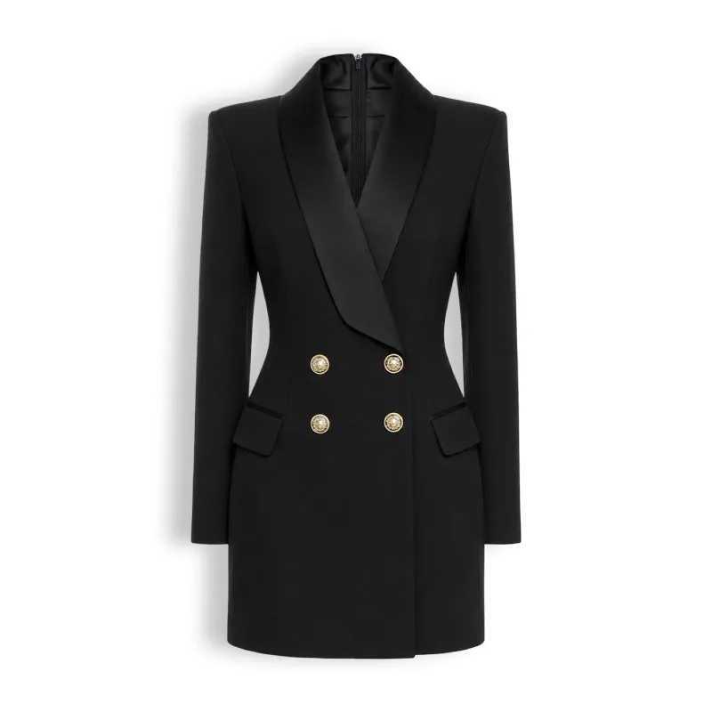 TBS Vestido Blazer Preto de abotoamento Dupla