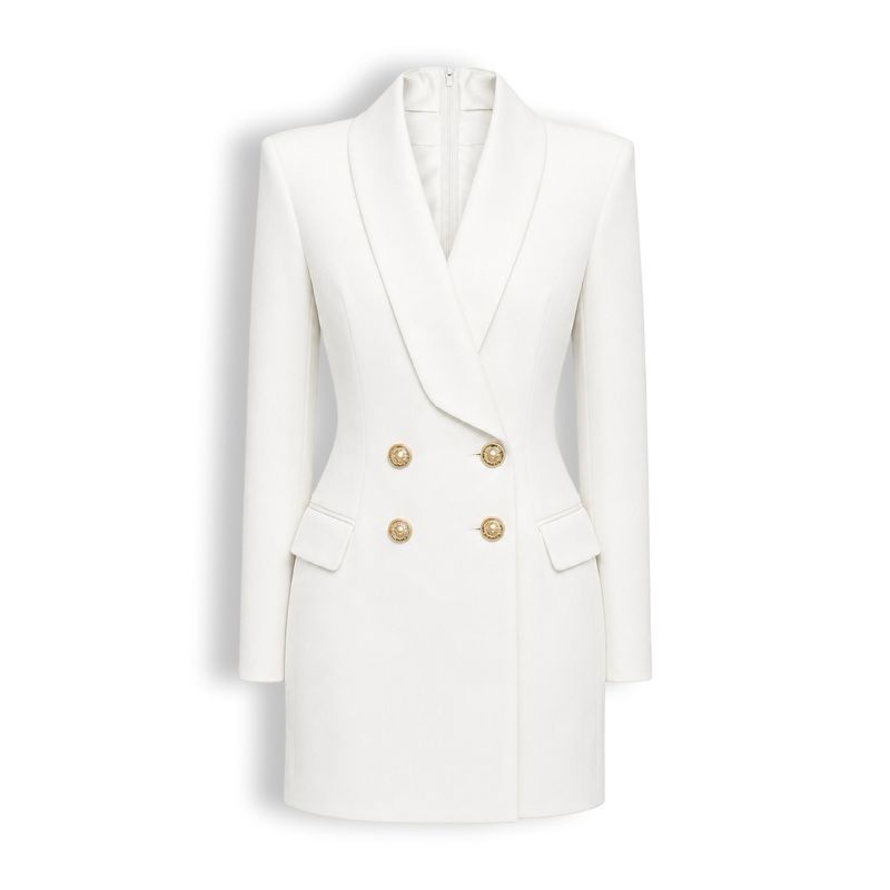 TBS Vestido Blazer Branco de Abotoamento duplo TBS Vestido Blazer Branco de Abotoamento duplo
