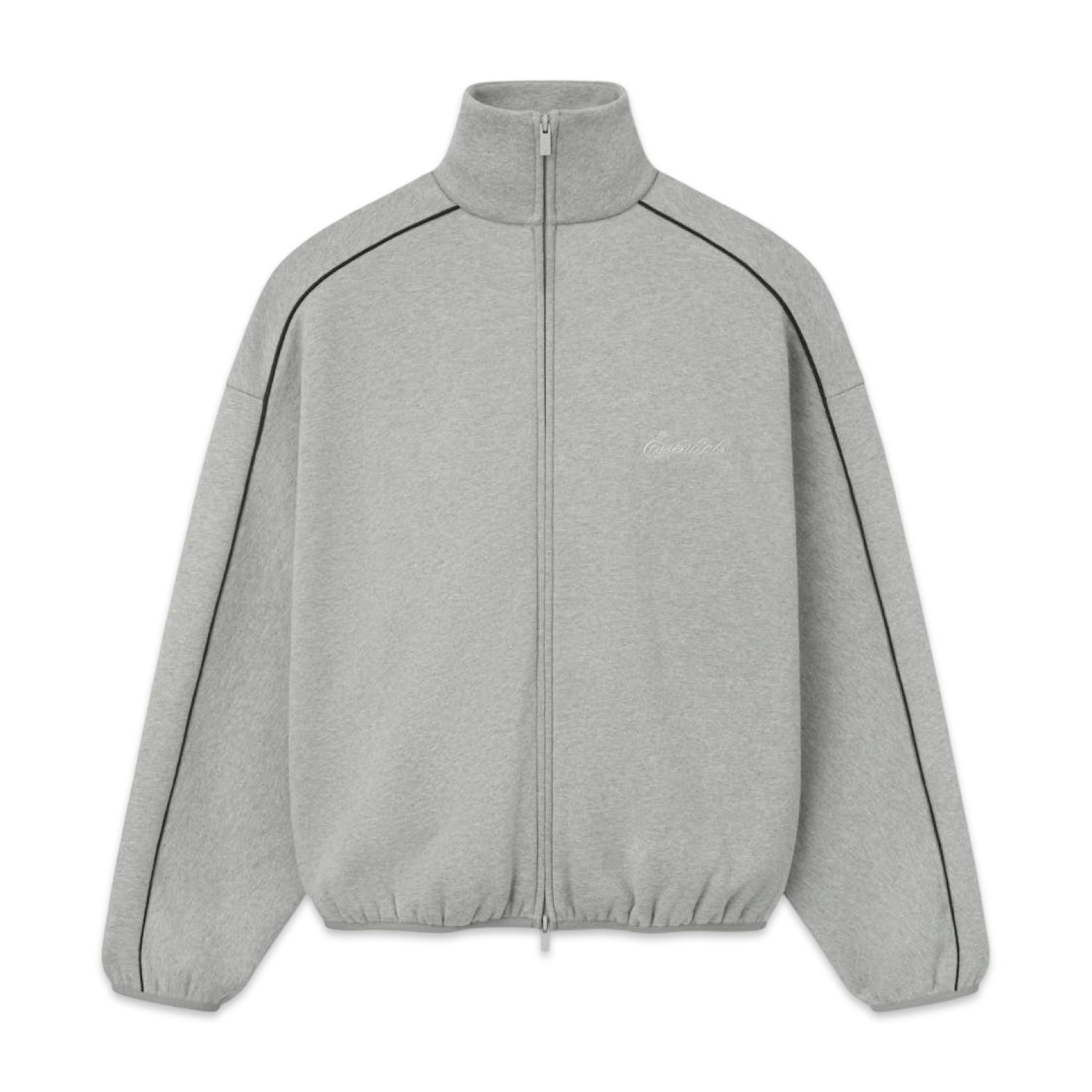 Fear of God Essentials Modern Fit Fleece Track Jacket cinza Fear of God Essentials Modern Fit Fleece Track Jacket cinza