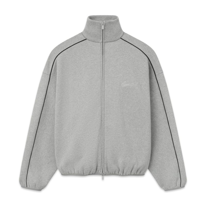 Fear of God Essentials Modern Fit Fleece Track Jacket cinza Fear of God Essentials Modern Fit Fleece Track Jacket cinza