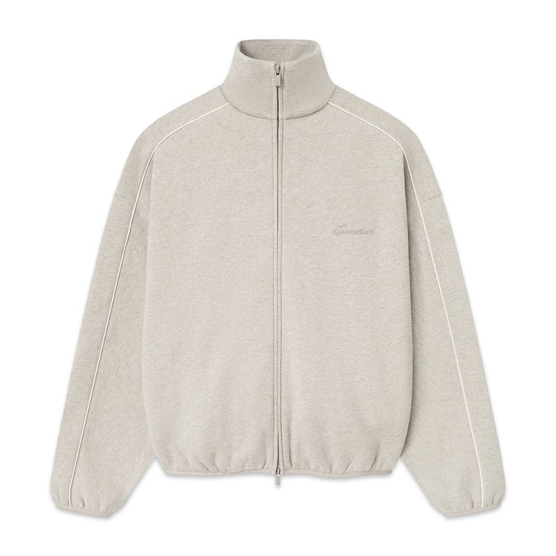 Fear of God Essentials Modern Fit Fleece Track Jacket Timber Fear of God Essentials Modern Fit Fleece Track Jacket Timber