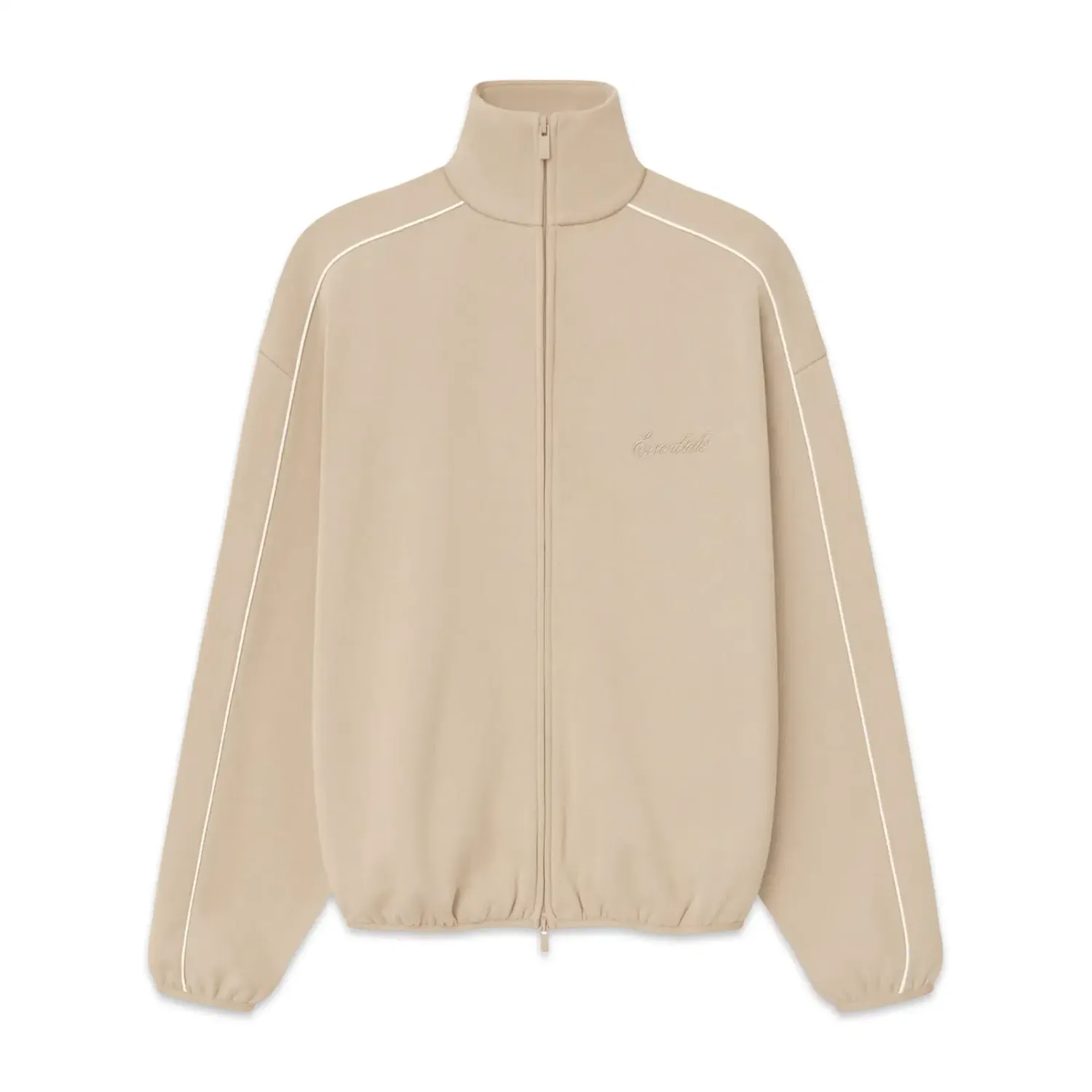 Fear of God Essentials Modern Fit Fleece Track Jacket Beige