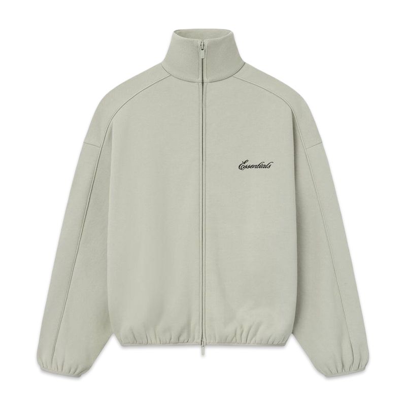 Fear of God Essentials Modern Fit Fleece Track Jacket A. Stone Fear of God Essentials Modern Fit Fleece Track Jacket A. Stone