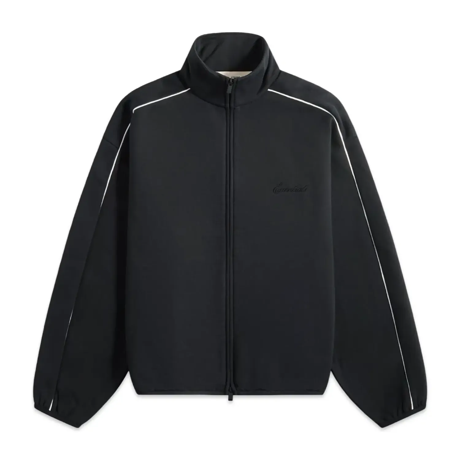 Fear of God Essentials Modern Fit Fleece Track Jacket Black