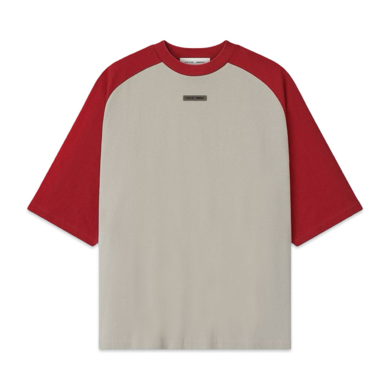 Fear Of God Essentials Baseball Tee Smoke Grey/Crimson