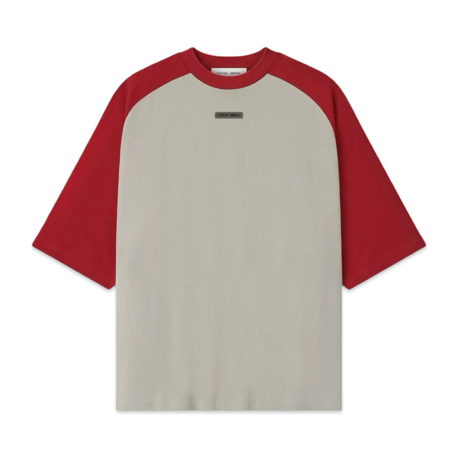 Fear Of God Essentials Baseball Tee Smoke Grey/Crimson