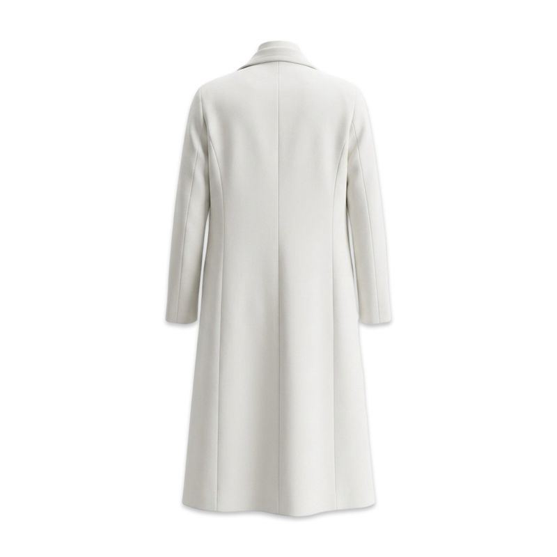 TBS Sobretudo Midi Acabamento em Pérolas Branco Off-White