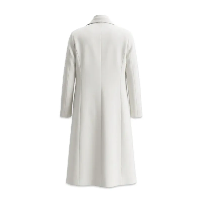TBS Sobretudo Midi Acabamento em Pérolas Branco Off-White