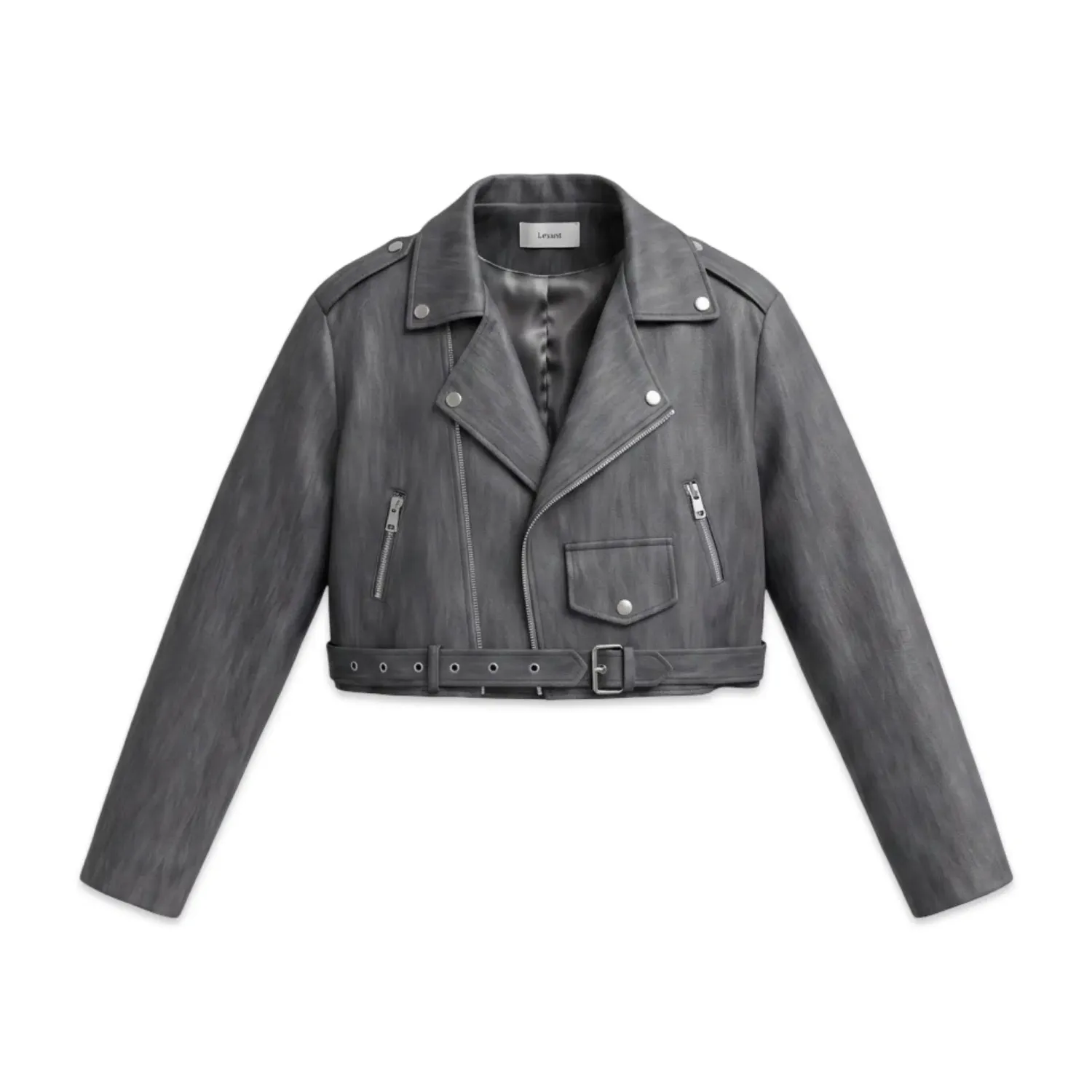 TBS Biker jacket Cropped Material Sintético Efeito Lavado