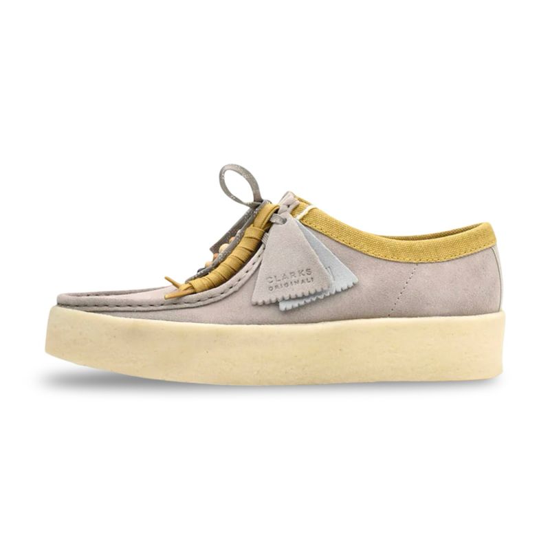 Sapato Clarks Originals Wallabee Cup Beaded Cinzento - Perfil Lateral Externo⁠