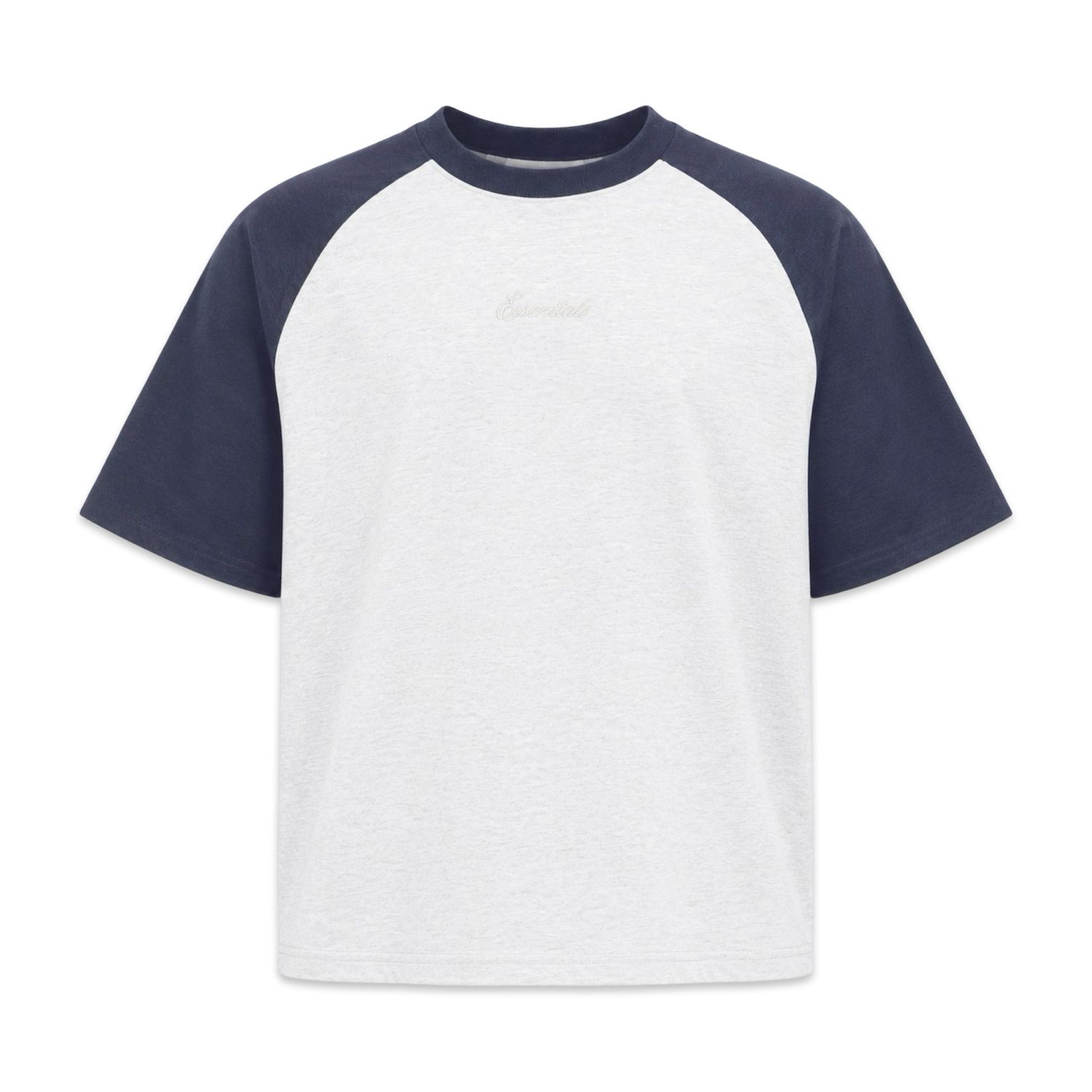 FOG Essentials Signature 90s Raglan T-Shirt – Heather Grey / Navy