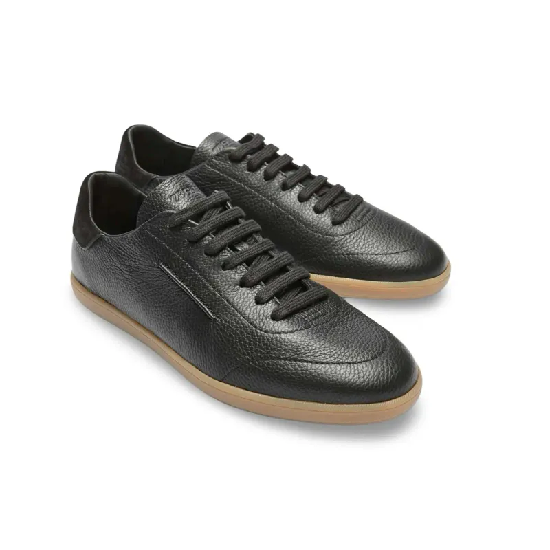 Zegna Secchiello Grain Leather Black / Gum