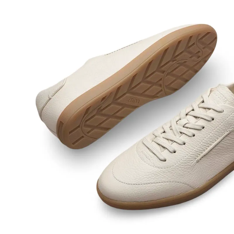 Zegna Secchiello Grain Leather Off White / Gum