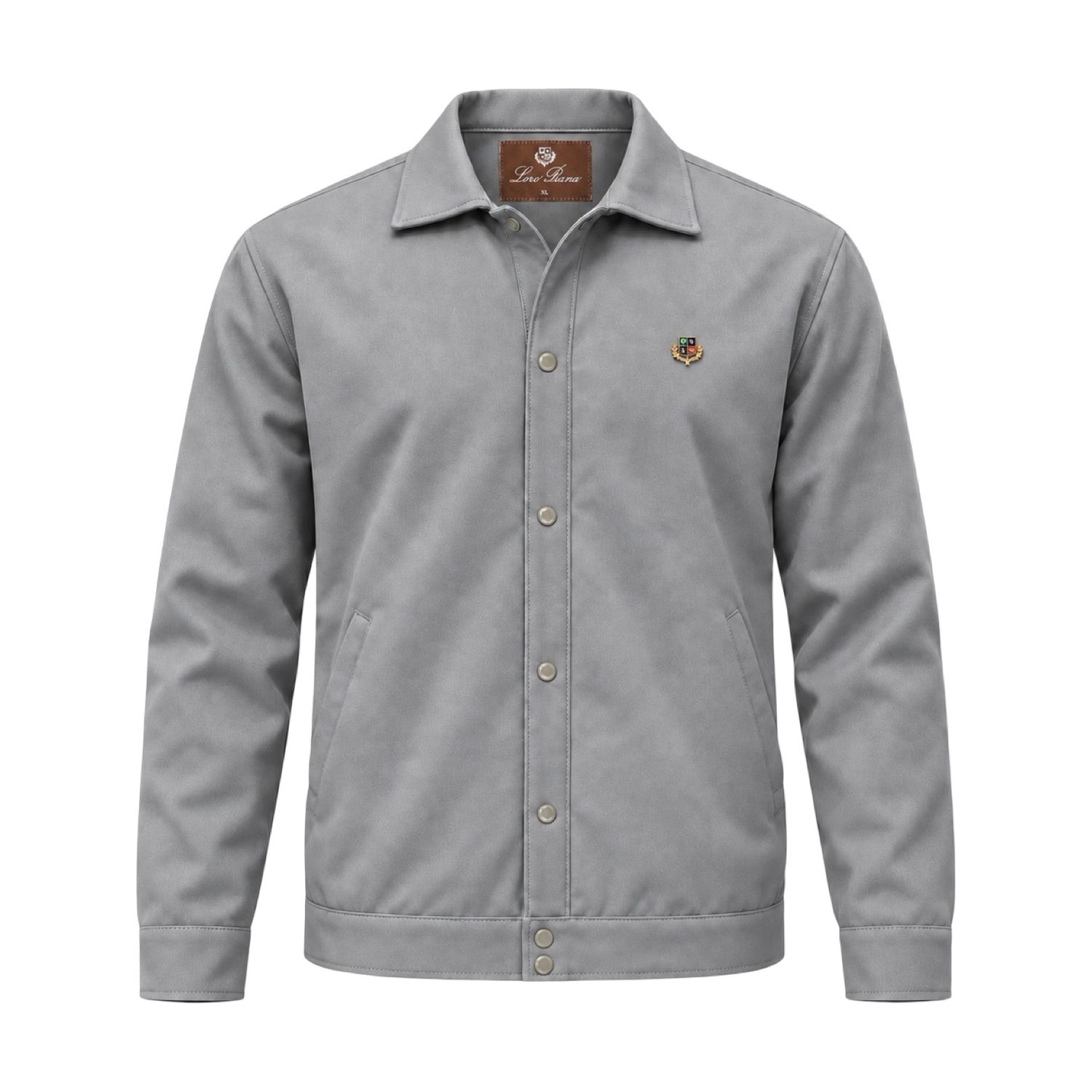 Loro Piana Shirt Jacket Grey masculina com brasão em Luanda Angola