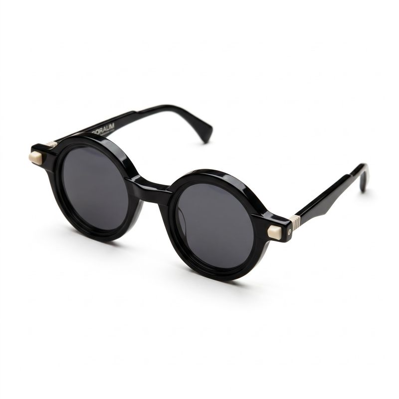 Kuboraum Maske Q7 — ÓCULOS DE SOL ROUND EM ACETATO PRETO