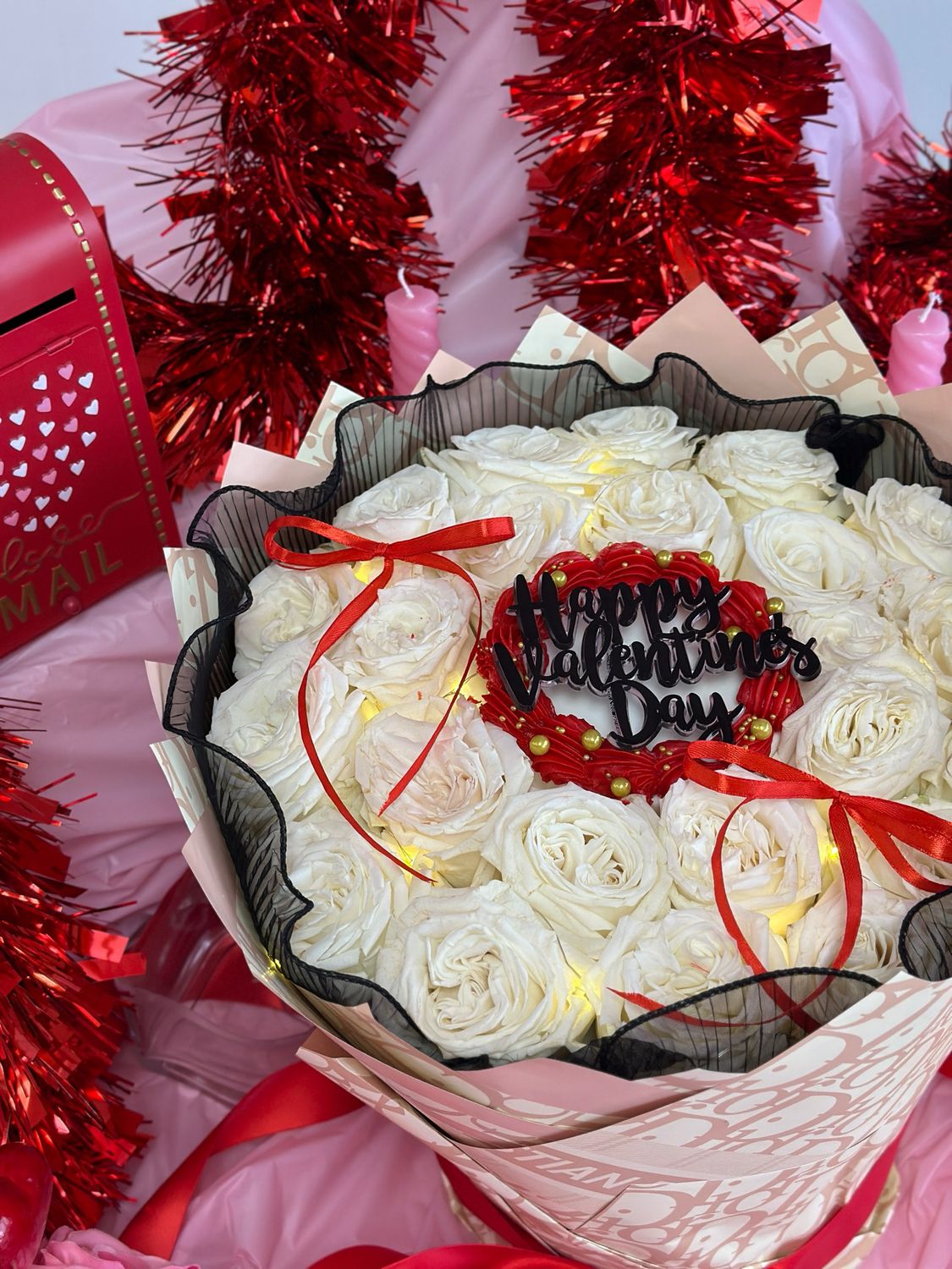 Deluxe Rose Floral Cake Bouquet