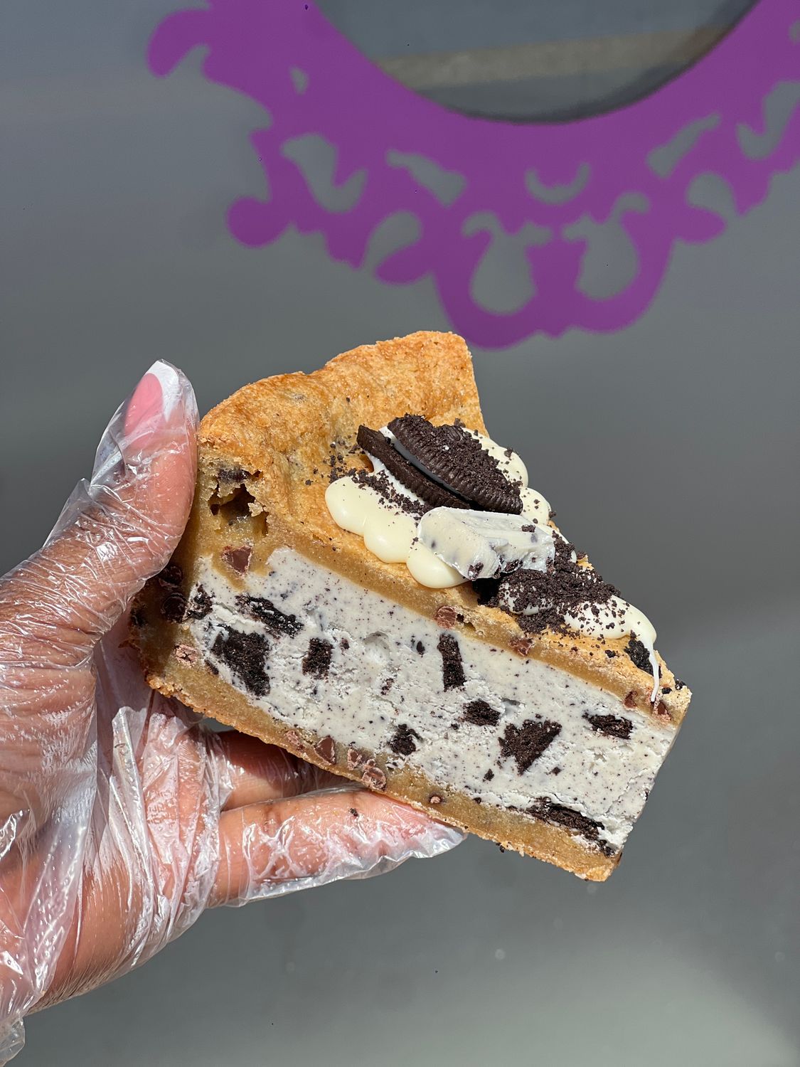 Cookies n Creme Cookie Pie Slice
