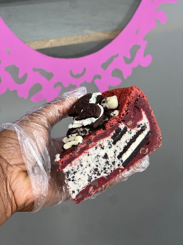 Red Velvet Cookies n Creme Cookie Pie Slice