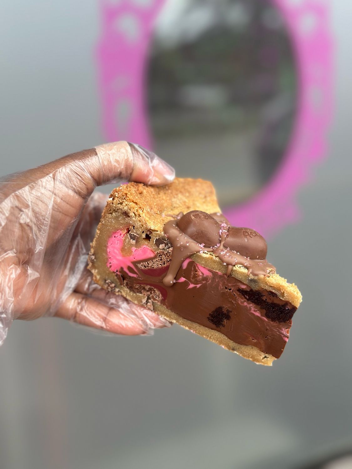 Strawberry Aero Brownie Cookie Pie