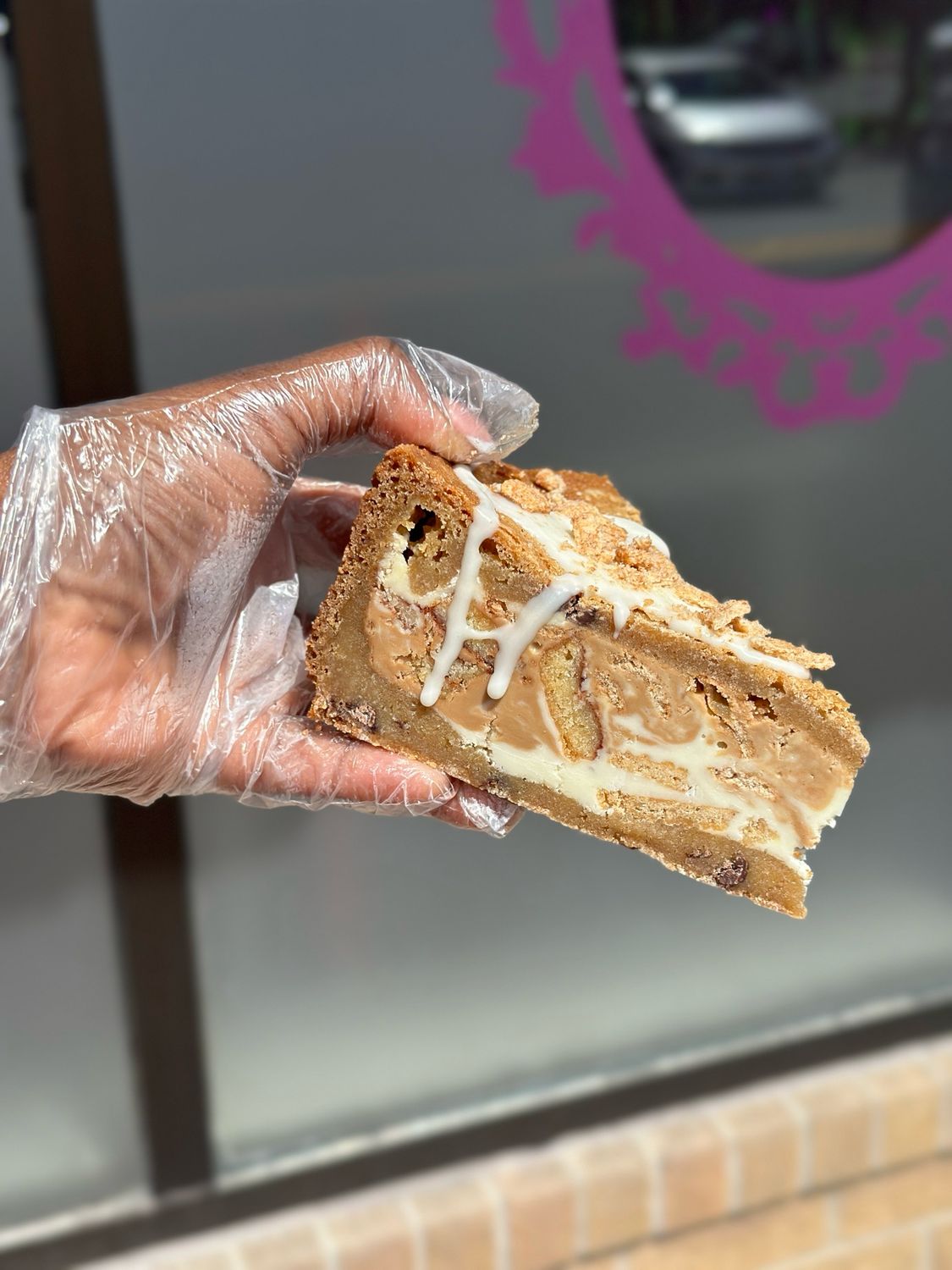 Cinnamon Roll Toast Crunch Cookie Pie Slice