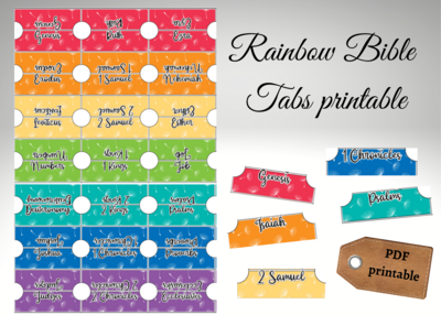 Rainbow Bible tabs printable