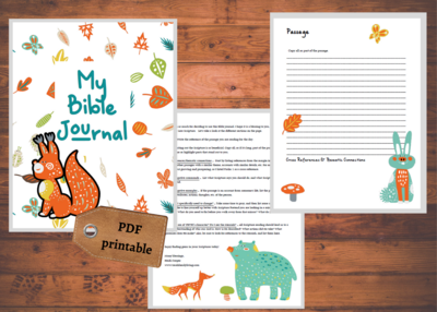 Printable Bible journal quirky animals