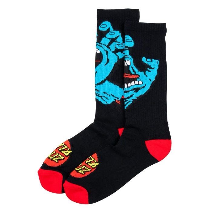 Santa Cruz Socks (Screaming Hand) (Black)