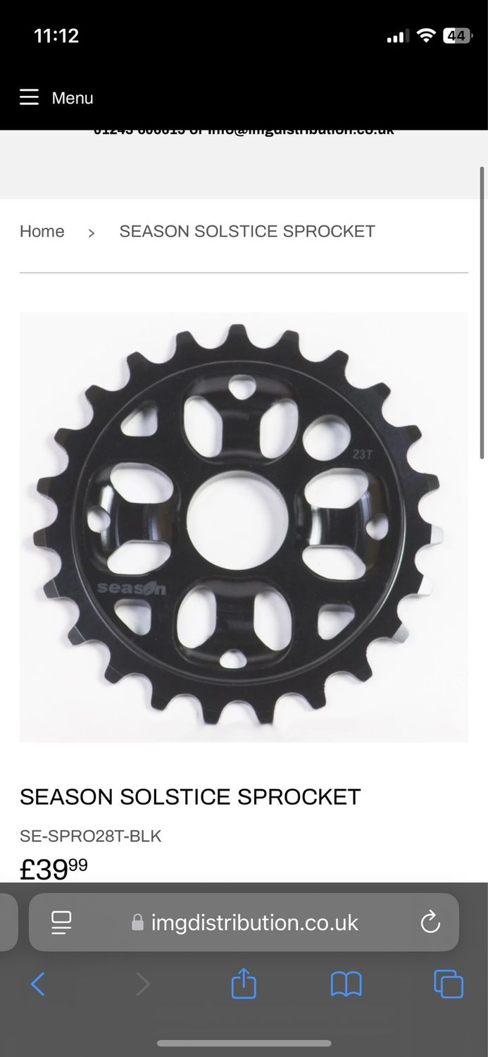 Season Sprocket 28t In black