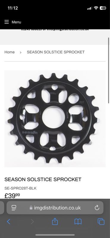Season Sprocket 28t In black