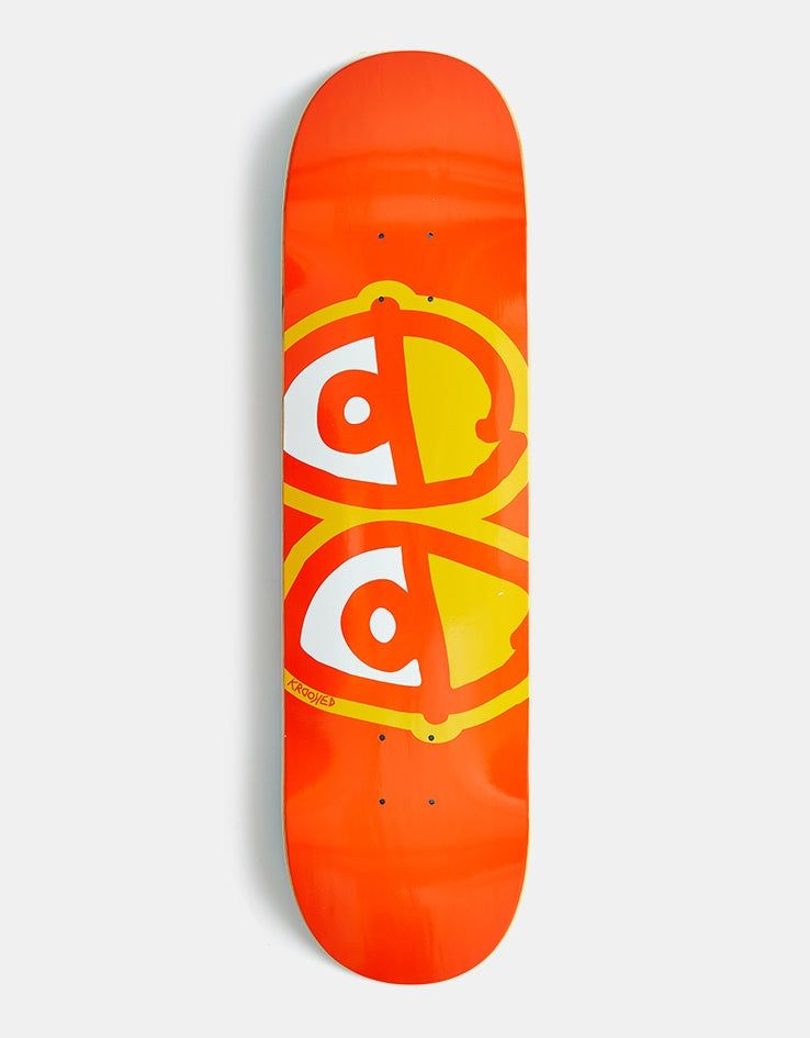 Krooked Eyes Orange Skateboard Deck - 8.25"