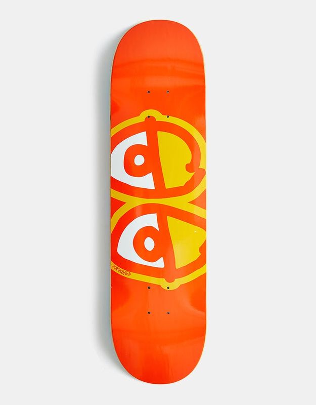 Krooked Eyes Orange Skateboard Deck - 8.25"