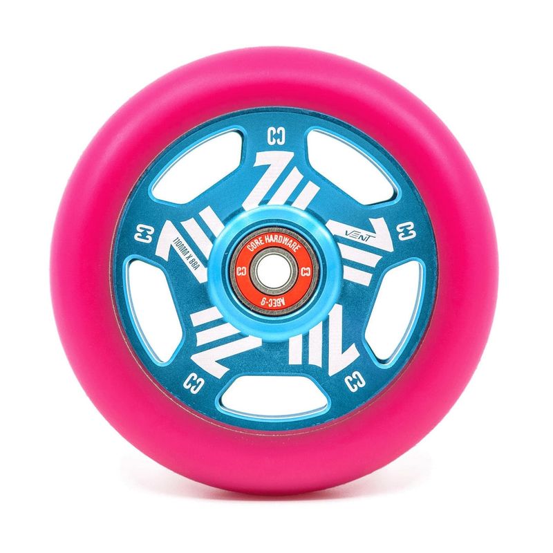 Core Vent Hollow Stunt Scooter Wheel Pink/Teal 110mm
