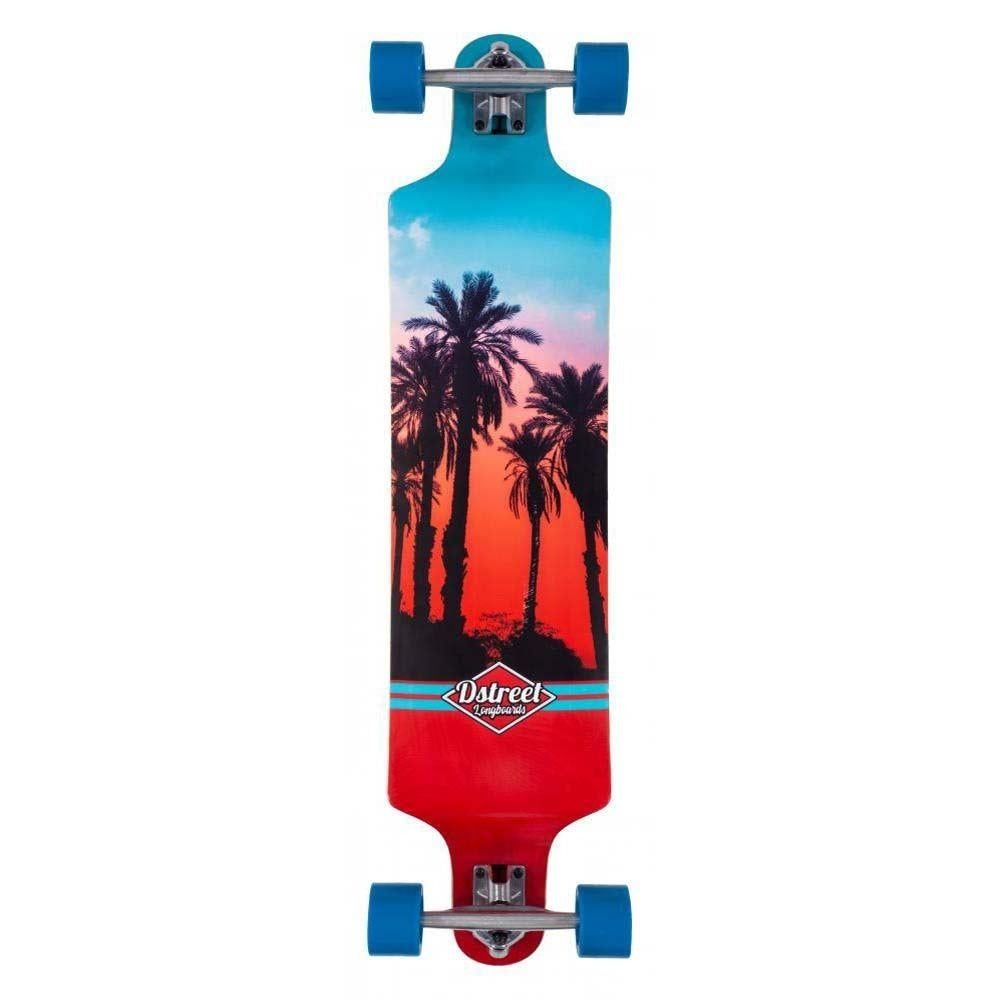 D Street Skateboard Drop Down Hawaiian Blue Red 38 Inch D Street Skateboard Drop Down Hawaiian Blue Red 38 Inch
