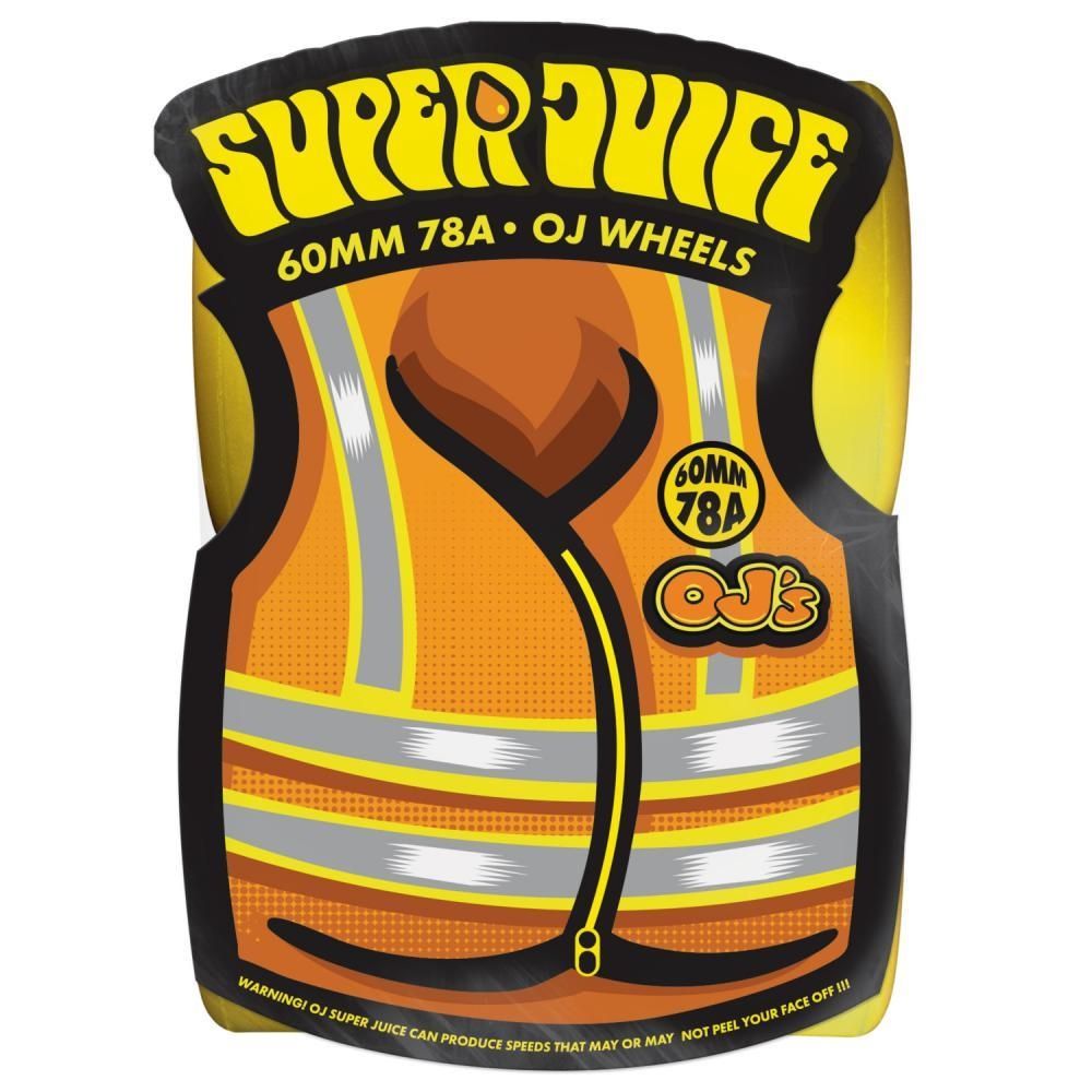 OJ WHEELS OJ Skateboard Wheels Super Juice 78a Yellow 60mm OJ WHEELS OJ Skateboard Wheels Super Juice 78a Yellow 60mm