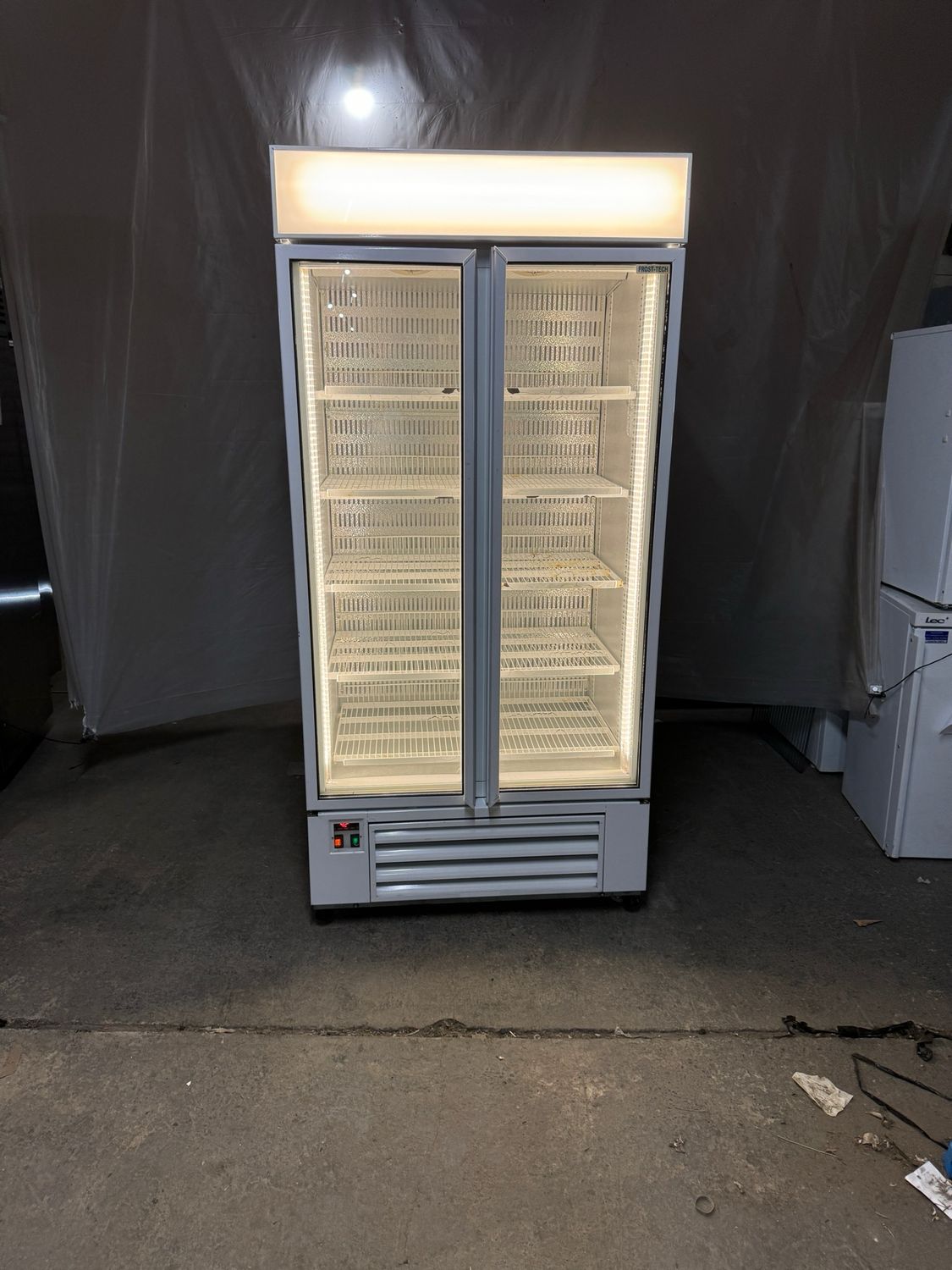 Double Display Unit Canopy Upright Display Fridge