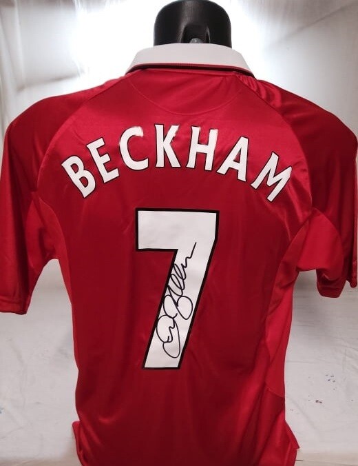 Maglia Manchester United Maglia Casa FINALE CHAMPIONS 1999 Autografata David Beckham 7 Signed with COA certificate MAN UTD MANCHESTER UNITED Beckham 7 Signed FINAL CHAMPIONS LEAGUE 1999